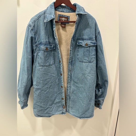 Levi Strauss & Co Sherpa Lined Light Wash Jean Jacket Size M Unisex - Picture 2 of 7